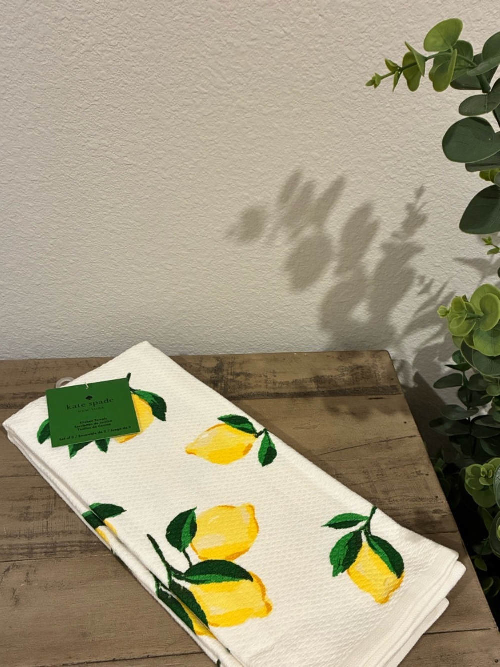 Kate Spade Lemons Kitchen Towels, Set of 2.